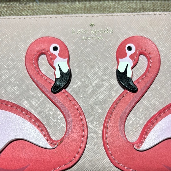 kate spade New York Pink Flamingos By The Pool Lacey Wallet 7.5”Lx4”Hx1.25”W - Picture 4 of 17